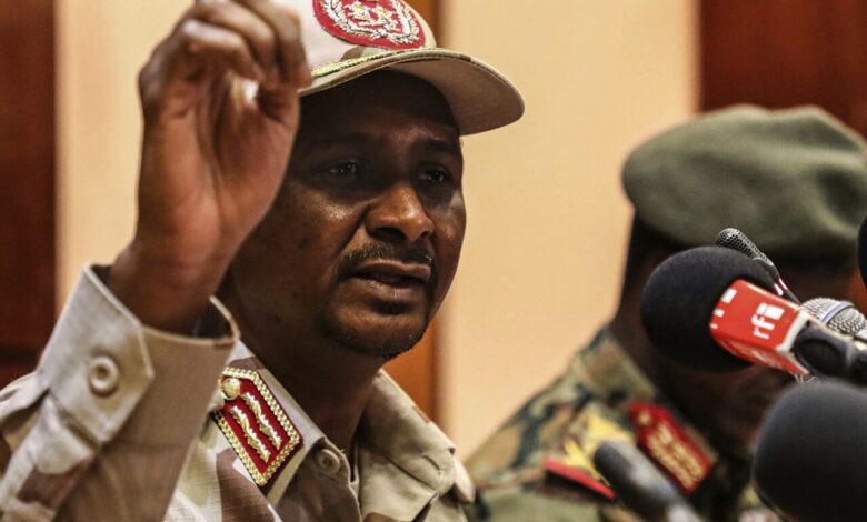 قائد قوات الدعم السريع في السودان: نعلن موافقتنا الفورية على هدنة إنسانية تمتد لثلاثة أشهر