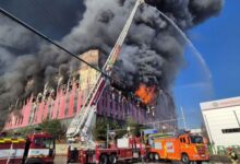 حريق ضخم بمركز تجاري في كوريا الجنوبية..