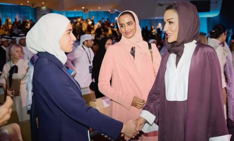 عقيلة الرئيس أحمد الشرع تشارك في افتتاح قمة "وايز 2025" في الدوحة 1 عقيلة الرئيس أحمد الشرع تشارك في افتتاح قمة "وايز 2025" في الدوحة