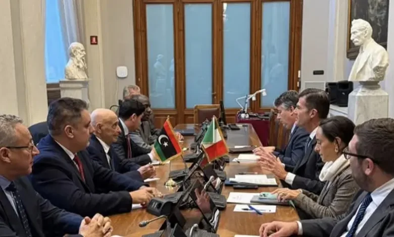 ليبيا وإيطاليا تبحثان في روما تعزيز التعاون البرلماني والاقتصادي