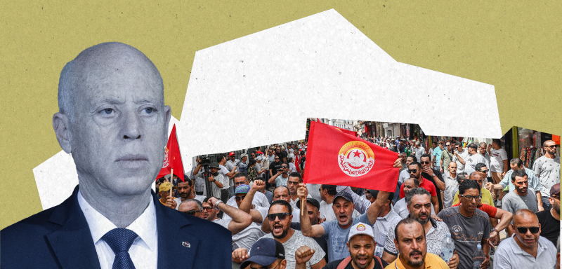 جدل في تونس بعد انتشار فيديو يظهر حشوداً جزائرية لدعم وقفة أنصار الرئيس سعيد