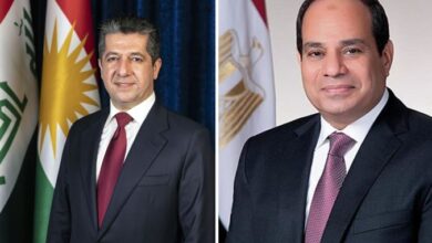 الرئيس السيسي يستقبل رئيس حكومة إقليم كردستان العراق لبحث التعاون الأمني والاقتصادي