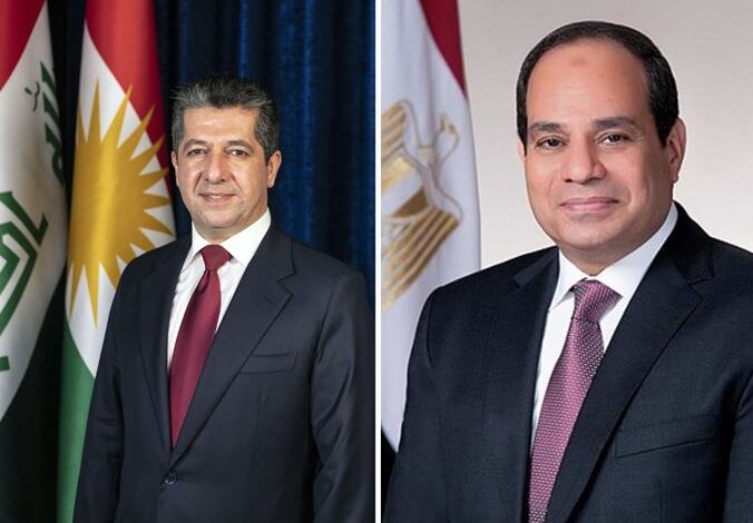 الرئيس السيسي يستقبل رئيس حكومة إقليم كردستان العراق لبحث التعاون الأمني والاقتصادي