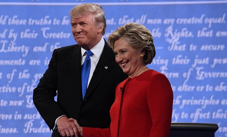 ترامب: القدرات الذهنية لهيلاري كلينتون أعلى بكثير من كامالا هاريس