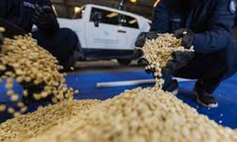 الجمارك السعودية تحبط تهريب أكثر من 368 ألف حبة كبتاغون في منفذ الحديثة 1 الجمارك السعودية تحبط تهريب أكثر من 368 ألف حبة كبتاغون في منفذ الحديثة