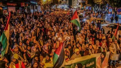 المغرب.. مسيرة حاشدة في طنجة رفضاً للتطبيع وتضامناً مع غزة