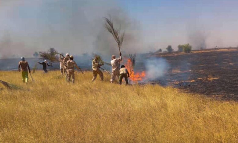 الجيش الوطني الموريتاني يسيطر على حريق ضخم قرب قرية "آباگه"