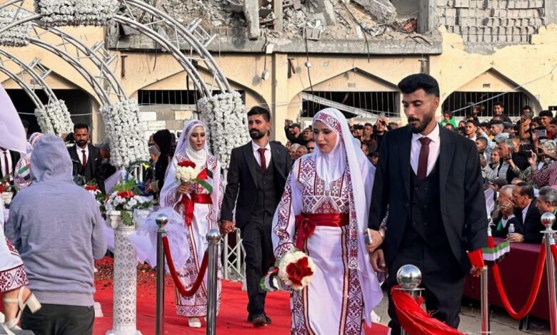 حفل زفاف جماعي في مدينة خانيونس جنوب قطاع غزة