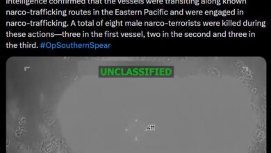 الجيش الأمريكي يعلن تنفيذ ضربات ضد سفن مشتبه بتهريب المخدرات في المحيط الهادئ 2 الجيش الأمريكي يعلن تنفيذ ضربات ضد سفن مشتبه بتهريب المخدرات في المحيط الهادئ