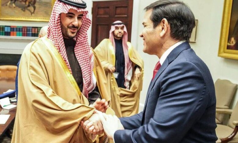 وزير الدفاع السعودي الأمير خالد بن سلمان يلتقي بوزير الخارجية الأمريكي ماركو روبيو، ووزير الحرب الأمريكي