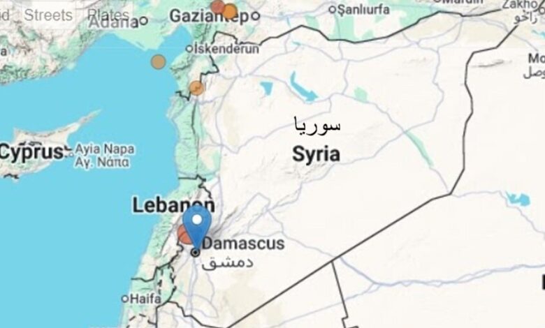 زلزال بقوة 3.1 درجات يضرب ريف دمشق ويشعر به سكان سوريا ولبنان