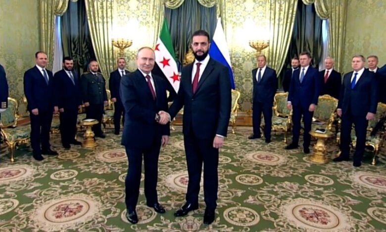 الشرع يزور موسكو ويلتقي بوتين لبحث إعادة الإعمار والتعاون الثنائي