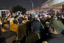 مظاهرات قرب المنطقة الخضراء دعماً لترشيح نوري المالكي رداً على تهديدات ترامب