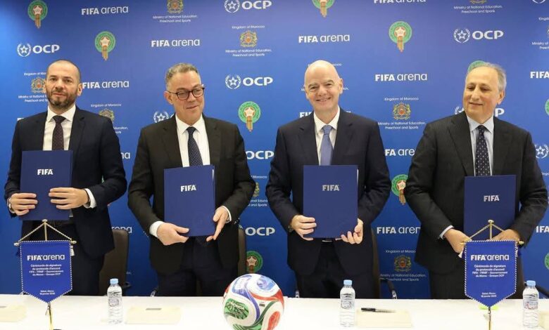 إنفانتينو يوقّع اتفاقية لإطلاق مشروع “فيفا أرينا” بالمغرب وتركيب 30 ملعبًا مصغرًا 1 إنفانتينو يوقّع اتفاقية لإطلاق مشروع “فيفا أرينا” بالمغرب وتركيب 30 ملعبًا مصغرًا