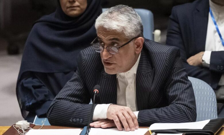 مندوب إيران في الأمم المتحدة يدعو مجلس الأمن للتحرك ضد "التهديدات الأمريكية" 1 مندوب إيران في الأمم المتحدة يدعو مجلس الأمن للتحرك ضد "التهديدات الأمريكية"