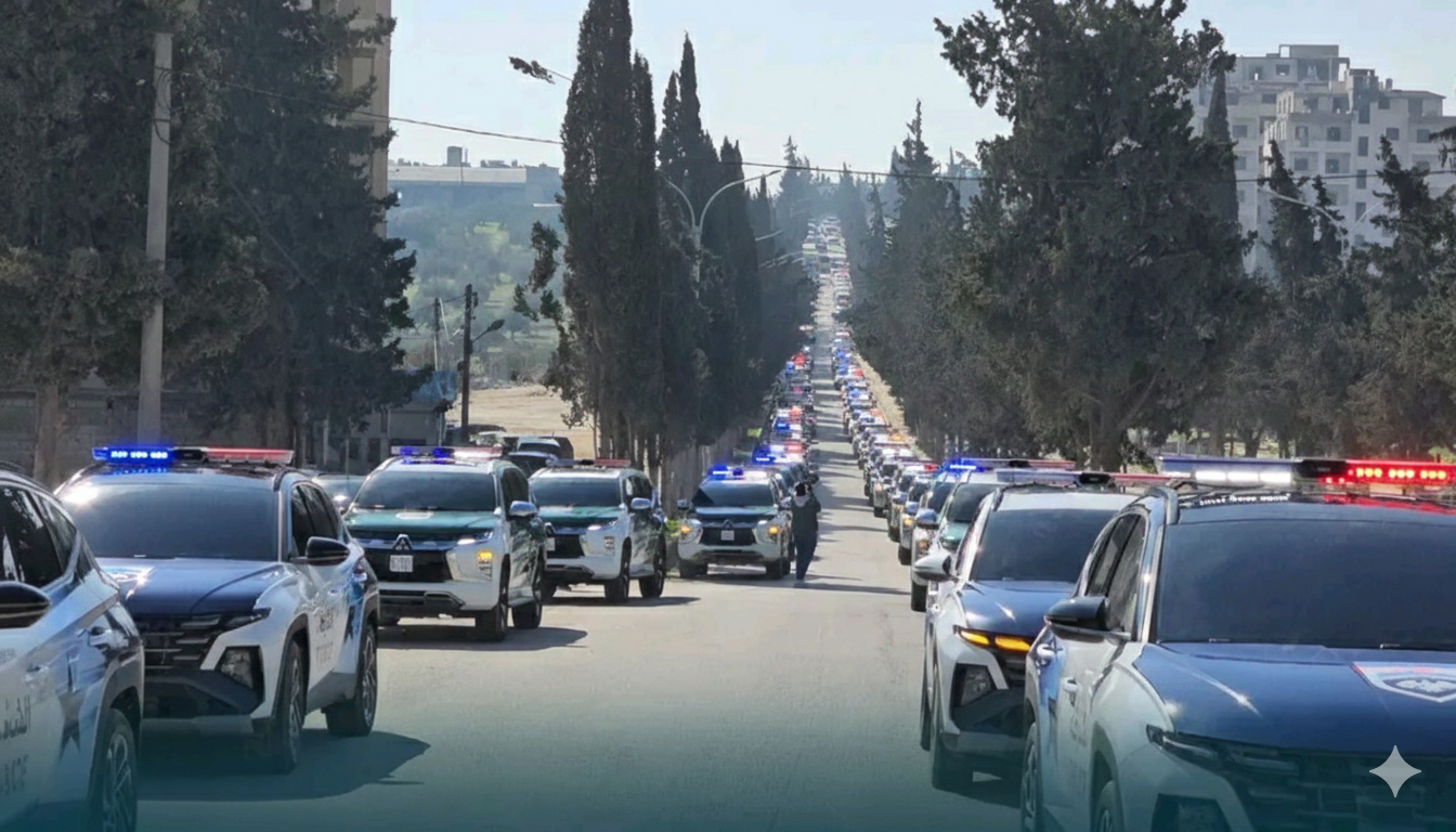 سوريا:وصول أكثر من 100 سيارة لتعزيز الأمن الداخلي في إدلب