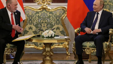 بوتين يستقبل الملك الماليزي السلطان إبراهيم في قصر الإرميتاج بموسكو