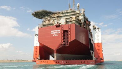 عبور واحدة من أكبر سفن نقل المثقلات في العالم عبر قناة السويس