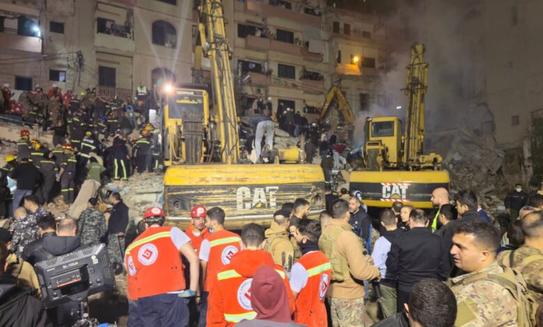 لبنان.. انهيار مبنى يودي بحياة 9 أشخاص في طرابلس