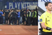 نجاة الحكم السعودي ماجد الشمراني من اعتداء جماهيري في إندونيسيا