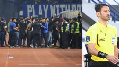 نجاة الحكم السعودي ماجد الشمراني من اعتداء جماهيري في إندونيسيا