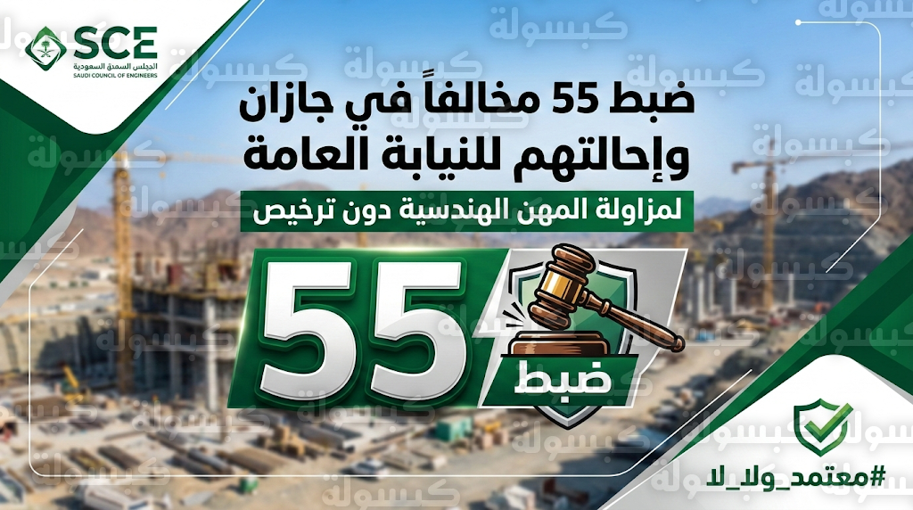 السعودية: إحالة 55 ممارسًا هندسيًا للنيابة بعد ضبط مخالفة في جازان