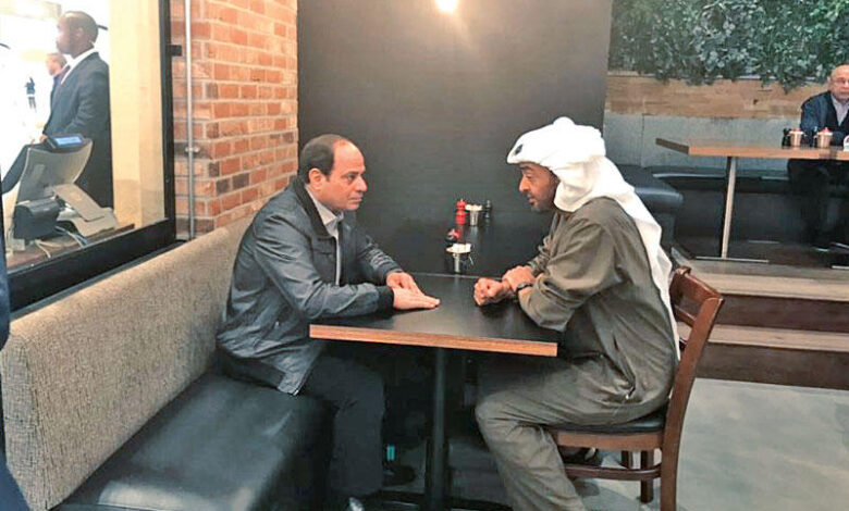اتصال هاتفي بين رئيس الإمارات والرئيس المصري لبحث التصعيد العسكري في المنطقة