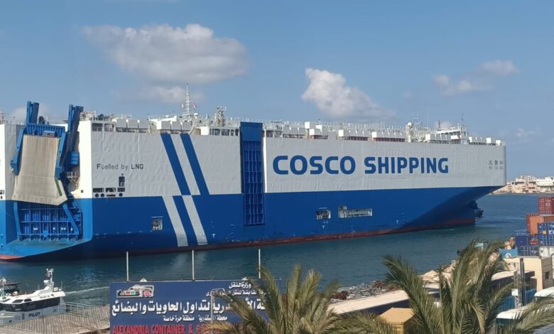 ميناء الإسكندرية يستقبل السفينة العملاقة WEN JING KOU العاملة بالغاز الطبيعي المسال