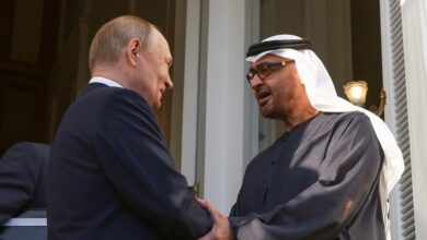 محادثة هاتفية بين بوتين ورئيس الإمارات لبحث التصعيد في الشرق الأوسط
