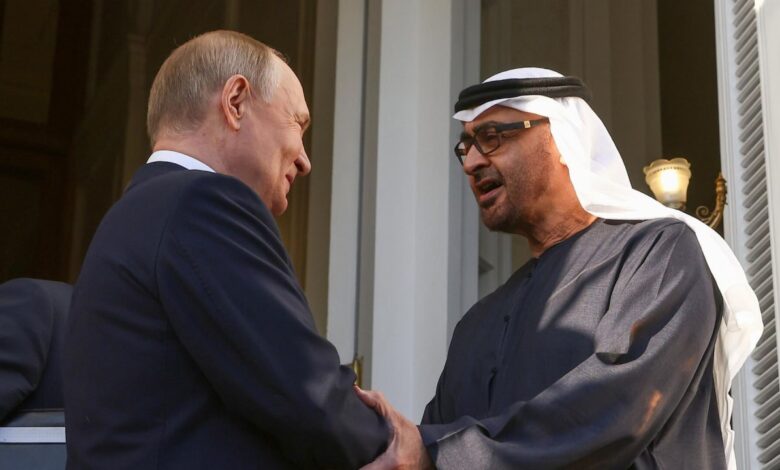 محادثة هاتفية بين بوتين ورئيس الإمارات لبحث التصعيد في الشرق الأوسط