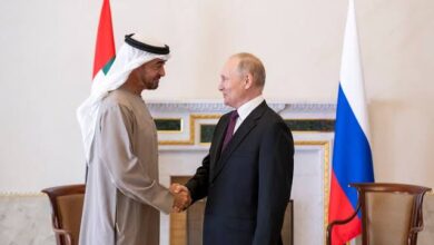 محمد بن زايد وبوتين يبحثان الاعتداءات الإيرانية على الإمارات والدول العربية